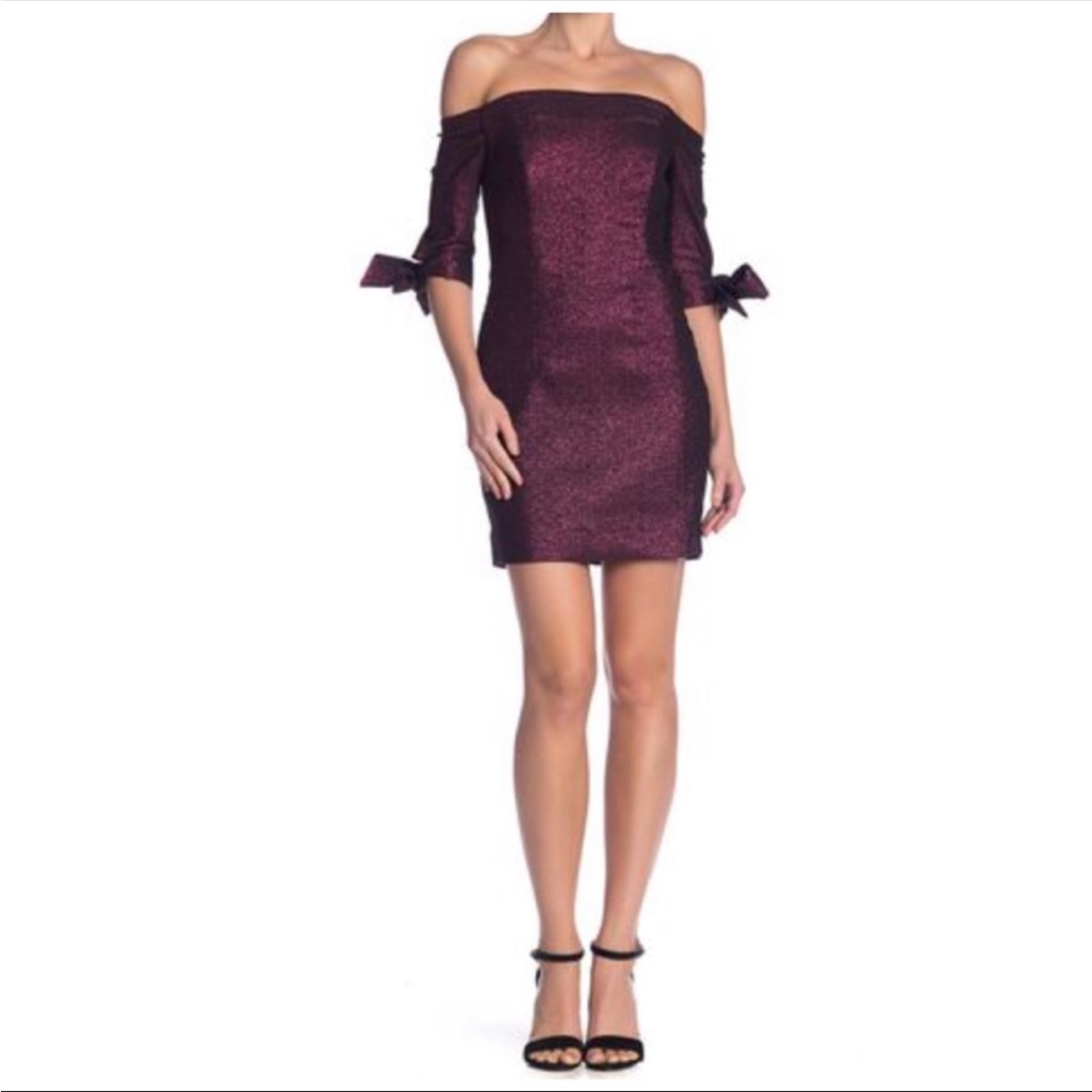 Milly “Shayla” Off The Shoulder Mini Dress Fuchsia Size 4